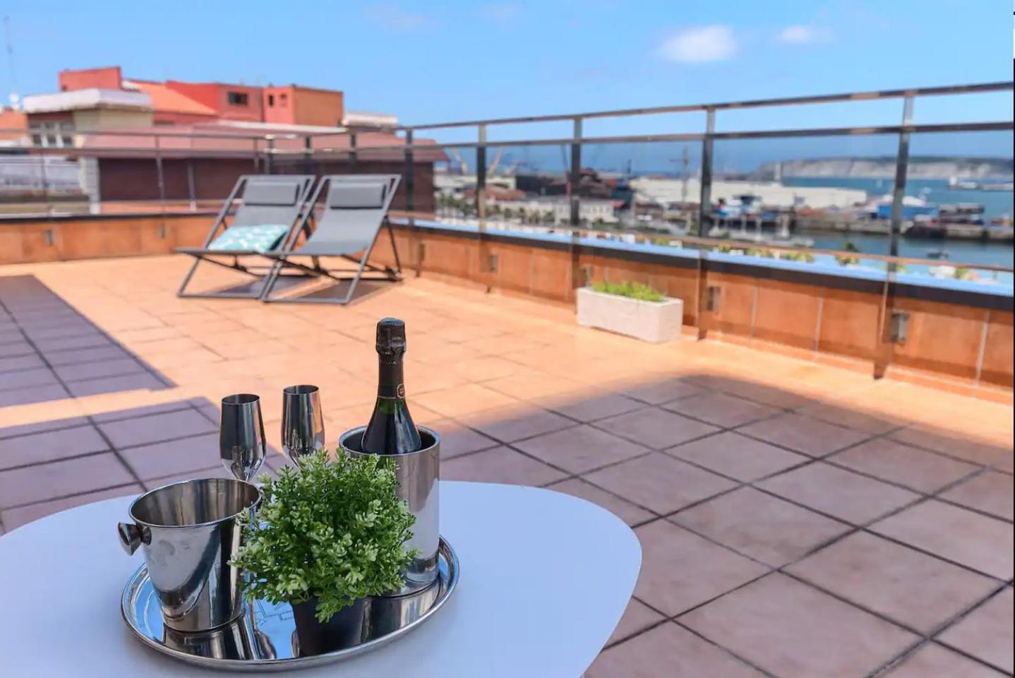 Atico Lujo Costa Vasca Bilbaoterraza Mar Jacuzi Apartament Santurtzi